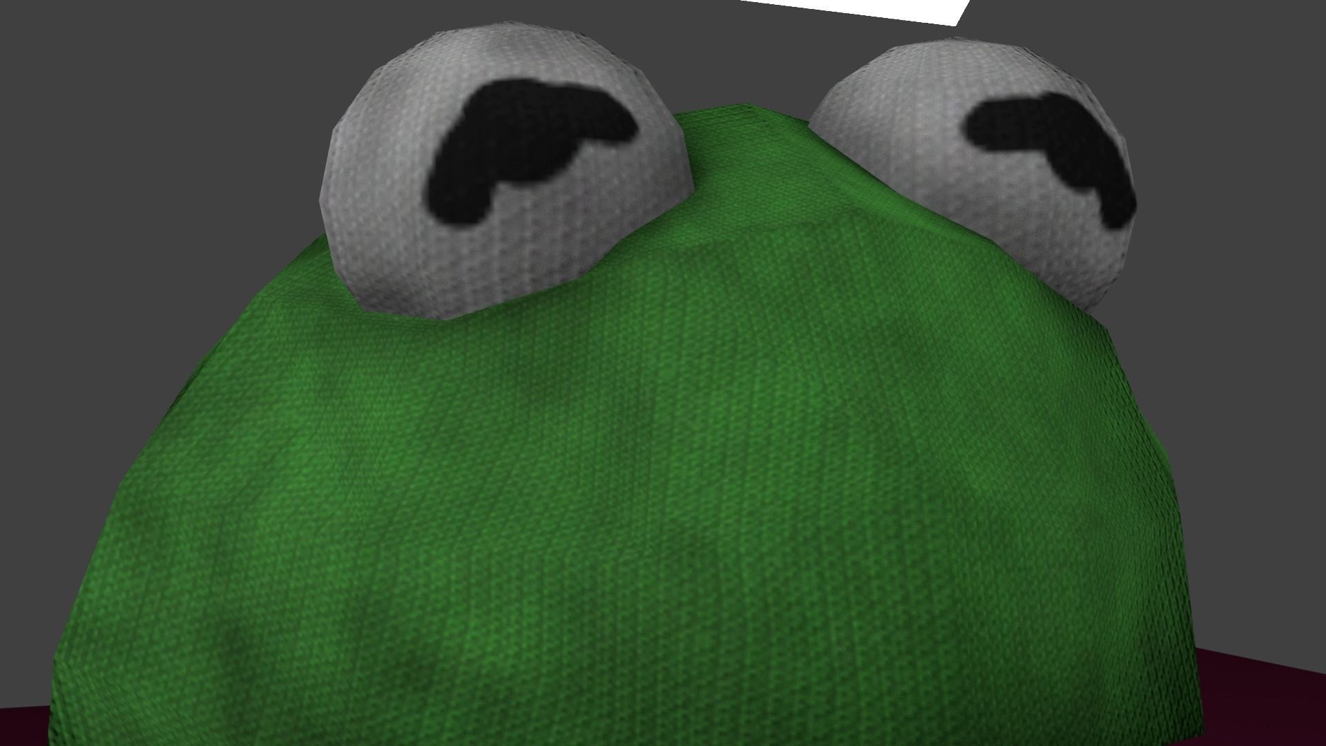 Kermit frog from muppets Low-poly 3D model_3