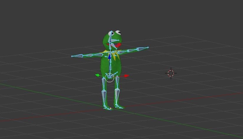 Kermit frog from muppets Low-poly 3D model_4