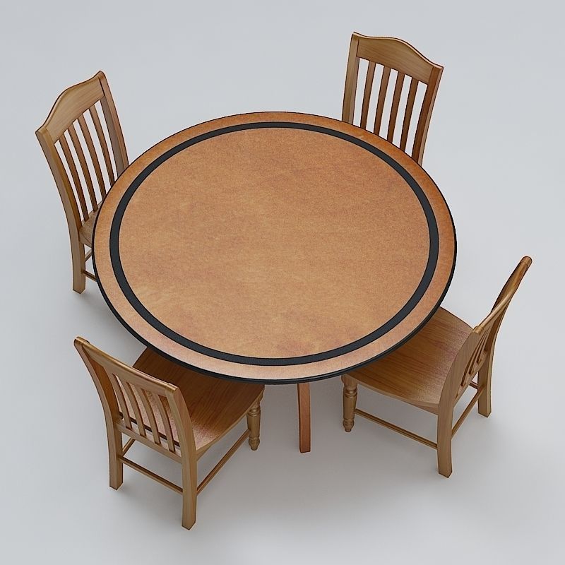 Chair and Table Set 3D model_3
