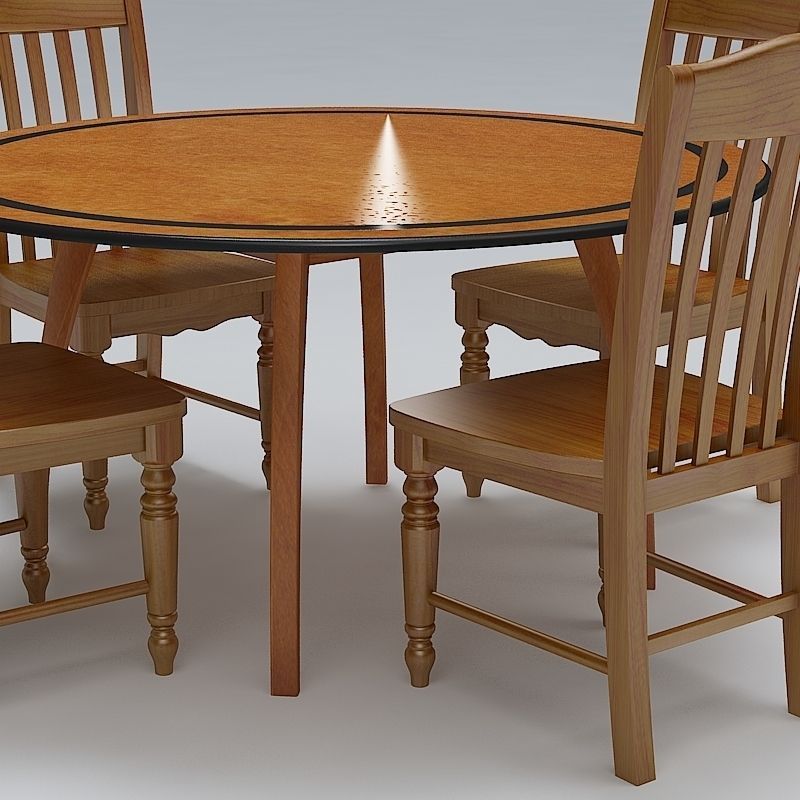 Chair and Table Set 3D model_5