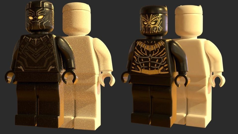 Lego Black panther and Erik killmonger Free low-poly 3D model_5