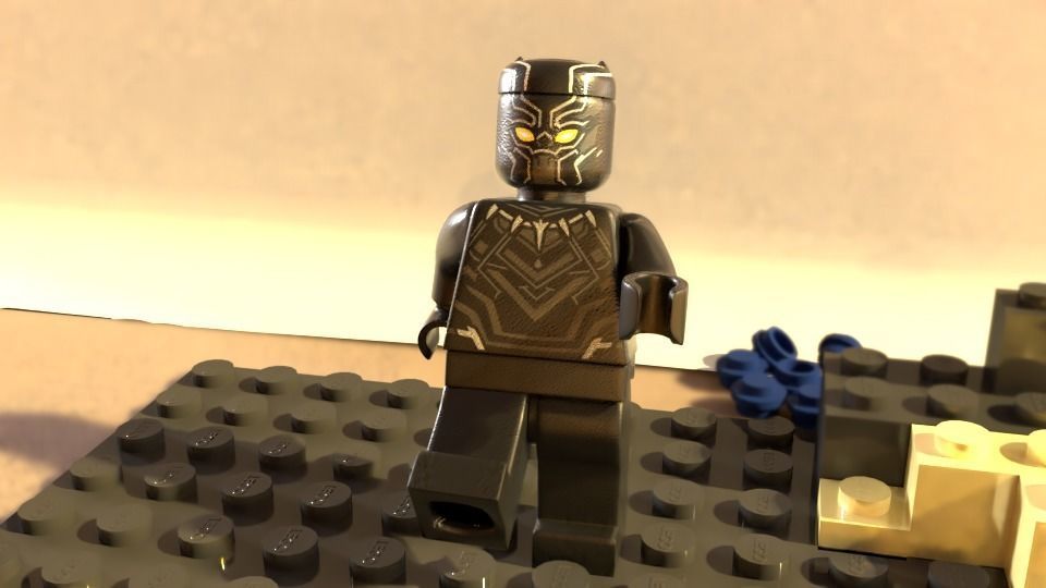 Lego Black panther and Erik killmonger Free low-poly 3D model_2