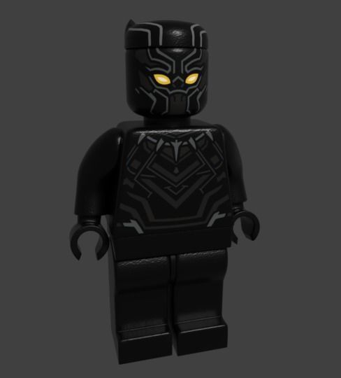 Lego Black panther and Erik killmonger Free low-poly 3D model_6