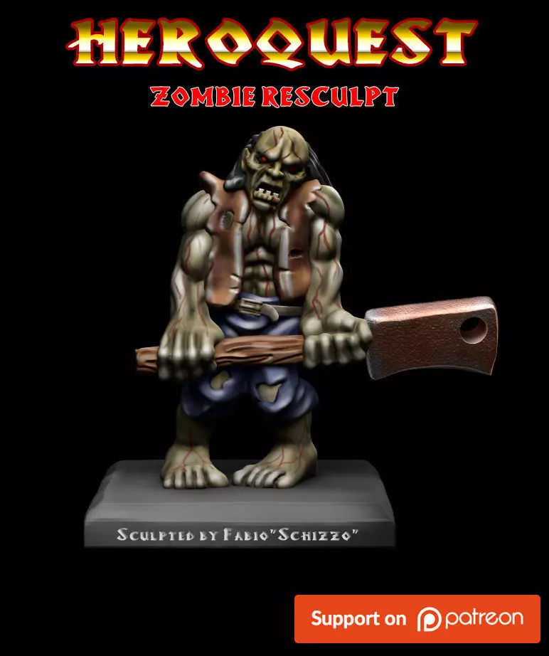 Heroquest Zombie Resculpt free Free 3D model
