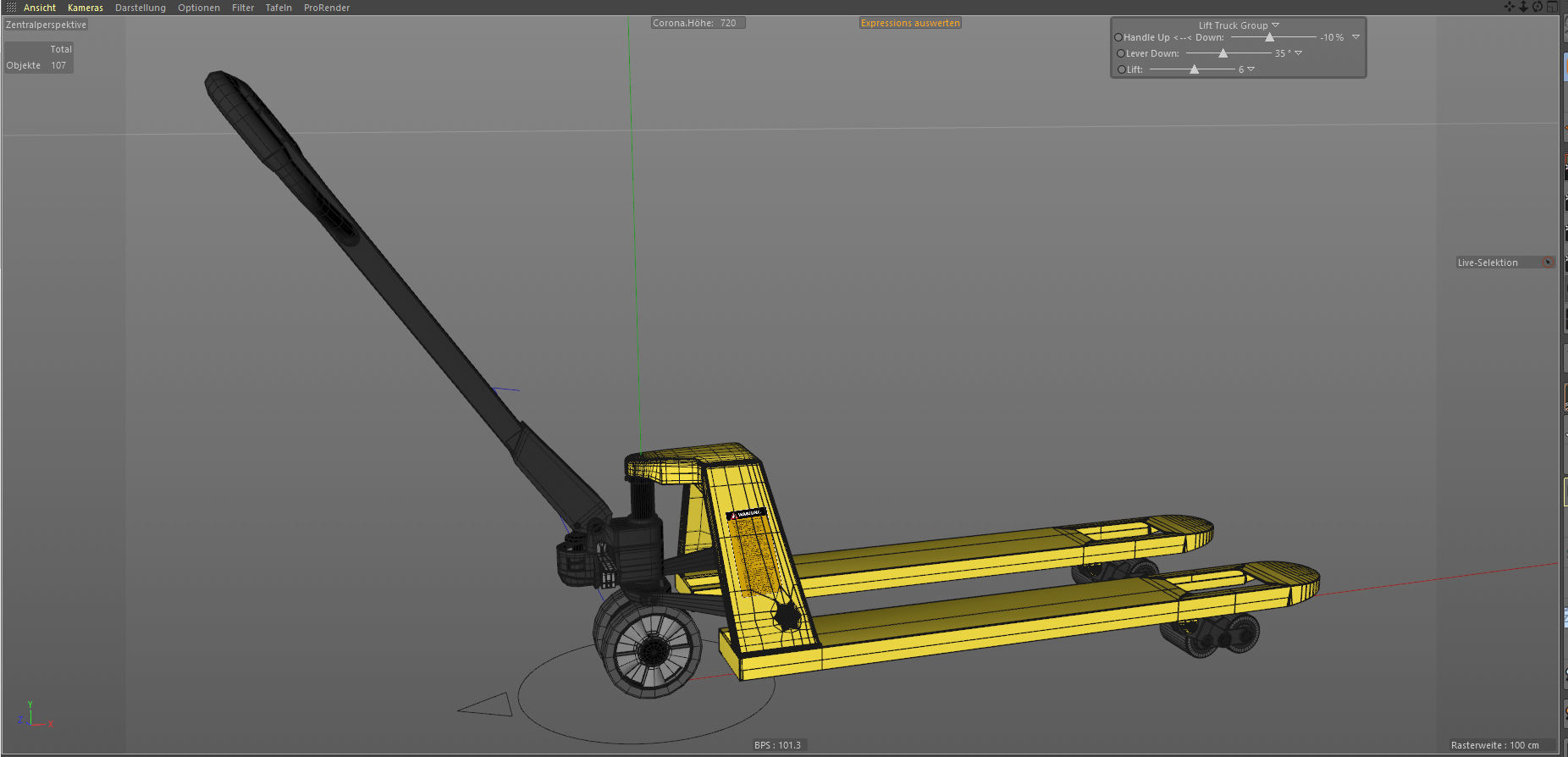 Pallet Truck  Lift Truck animation ready   3D model_9