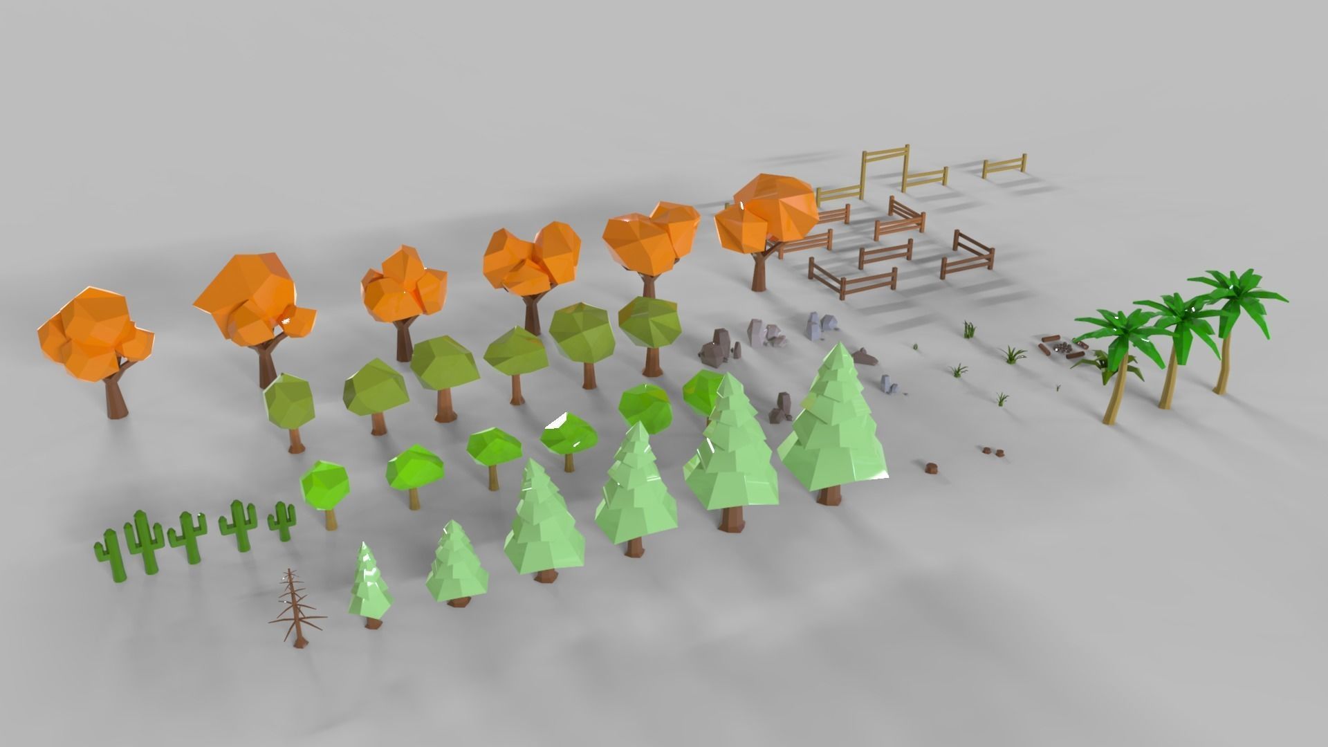 Nature Pack Low-poly 3D model_1