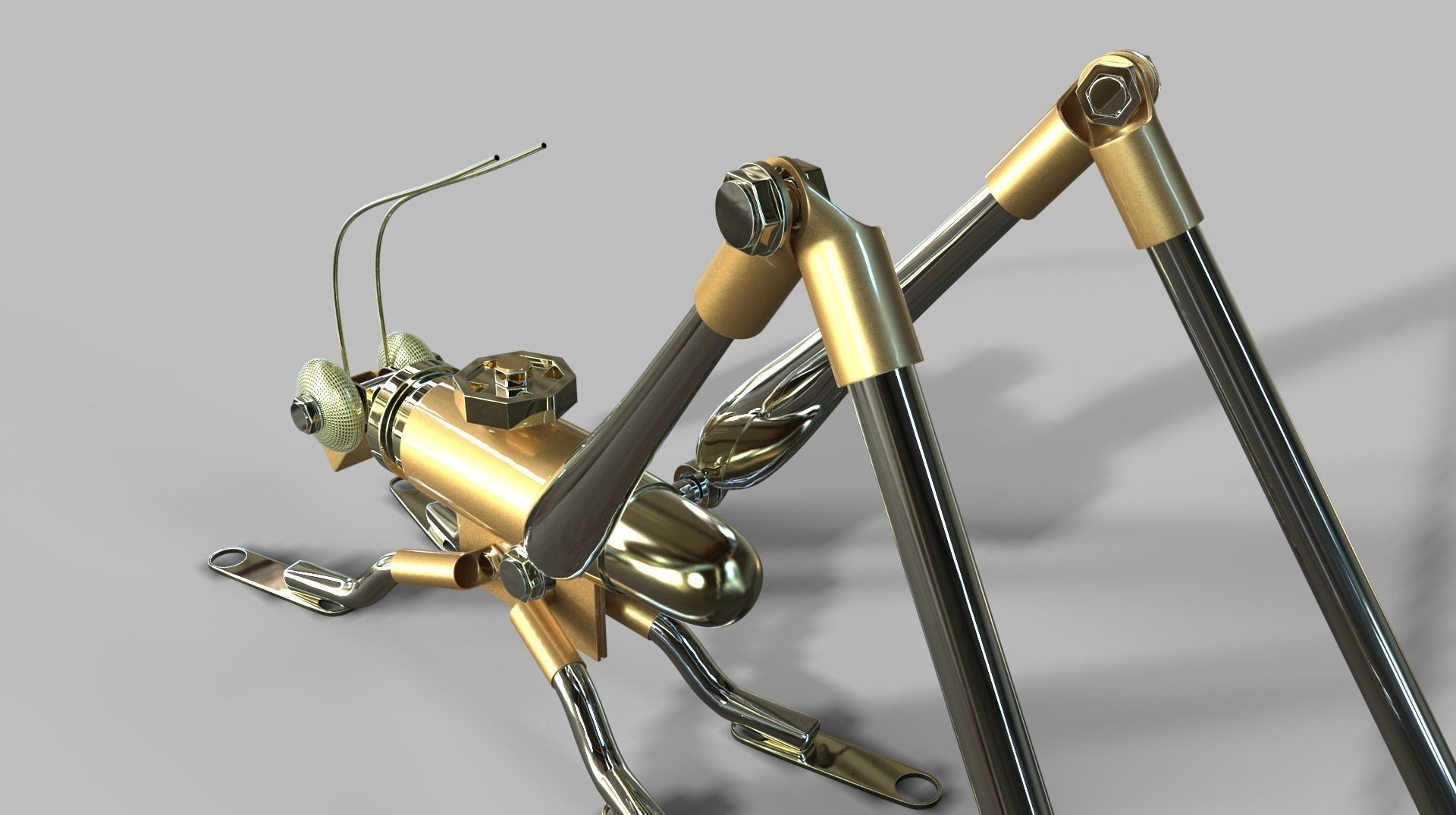 Steampunk Grasshopper 3D model_4