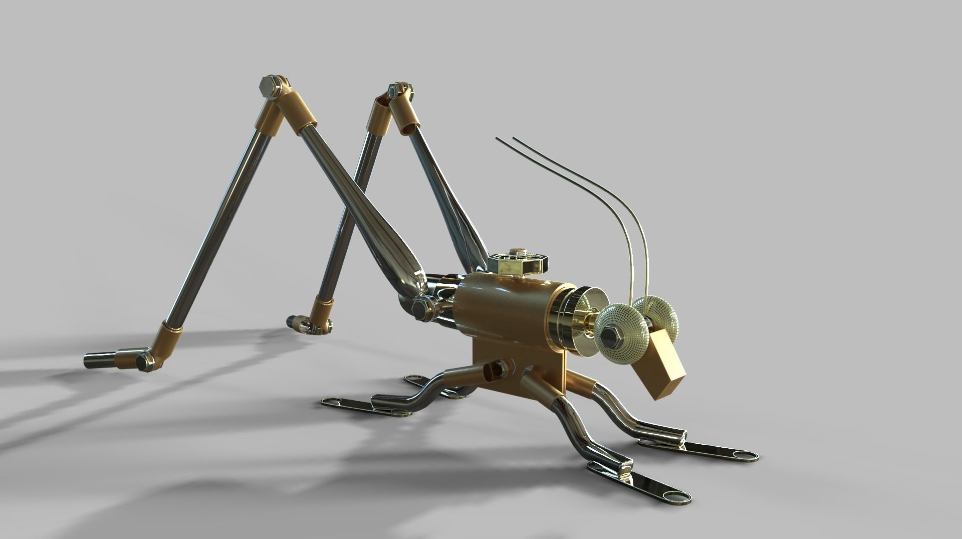 Steampunk Grasshopper 3D model_3