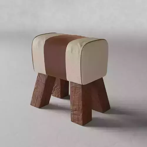 Leather stool 3D model