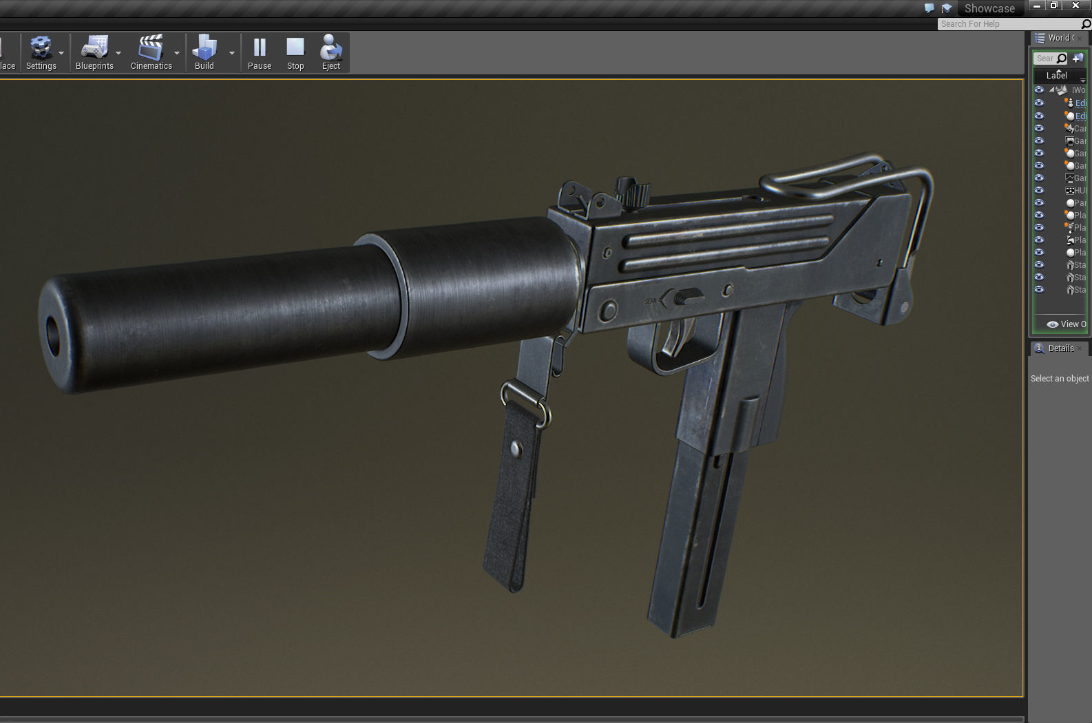 PBR MAC-10 and Suppressor Low-poly 3D model_9