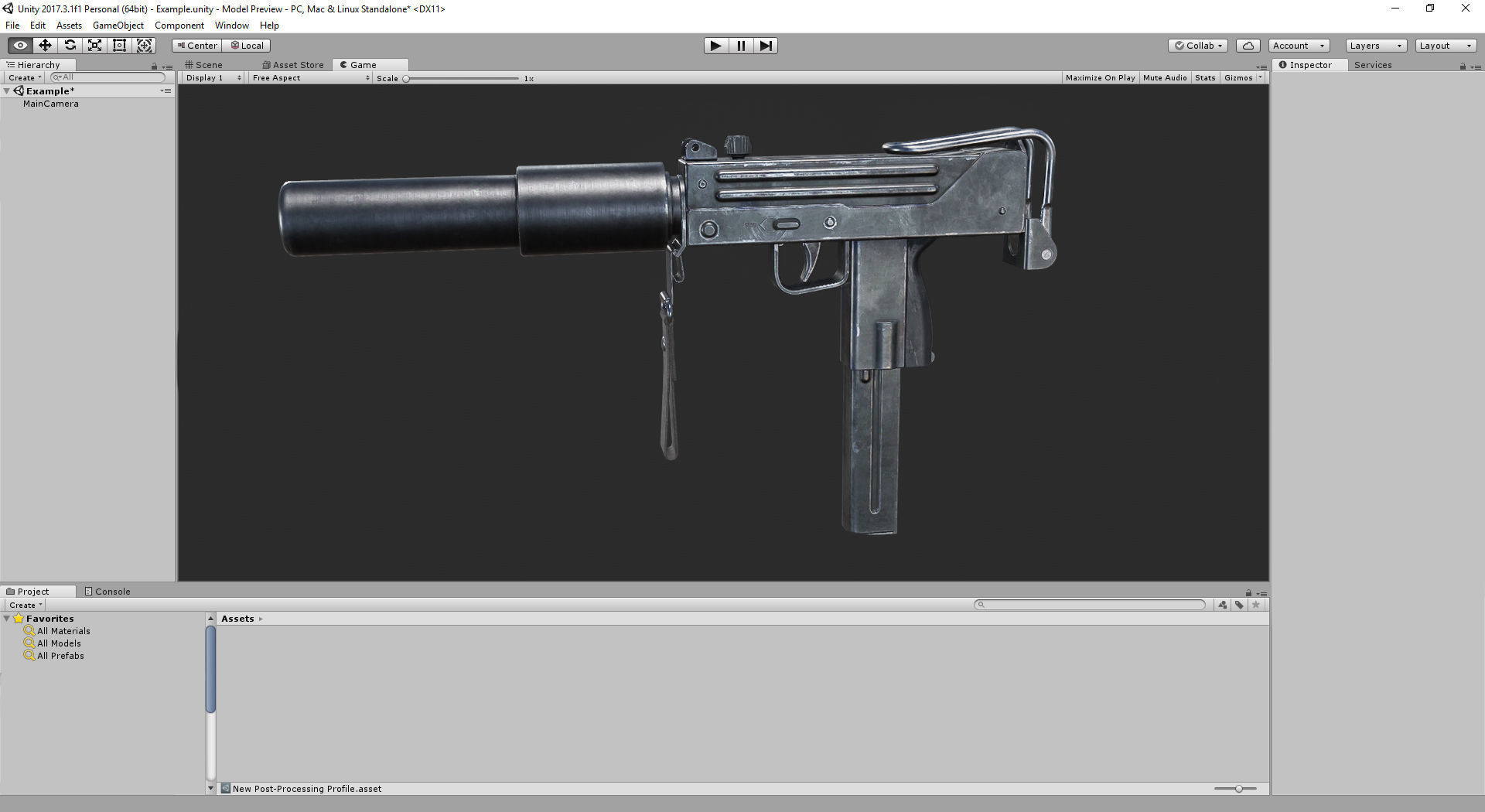 PBR MAC-10 and Suppressor Low-poly 3D model_8