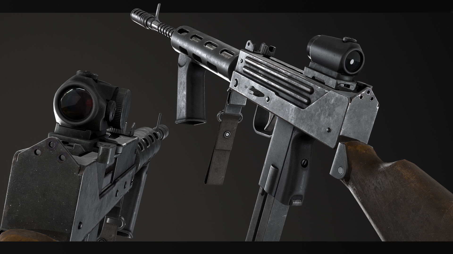 PBR MAC-10 Race Gun Low-poly 3D model_1