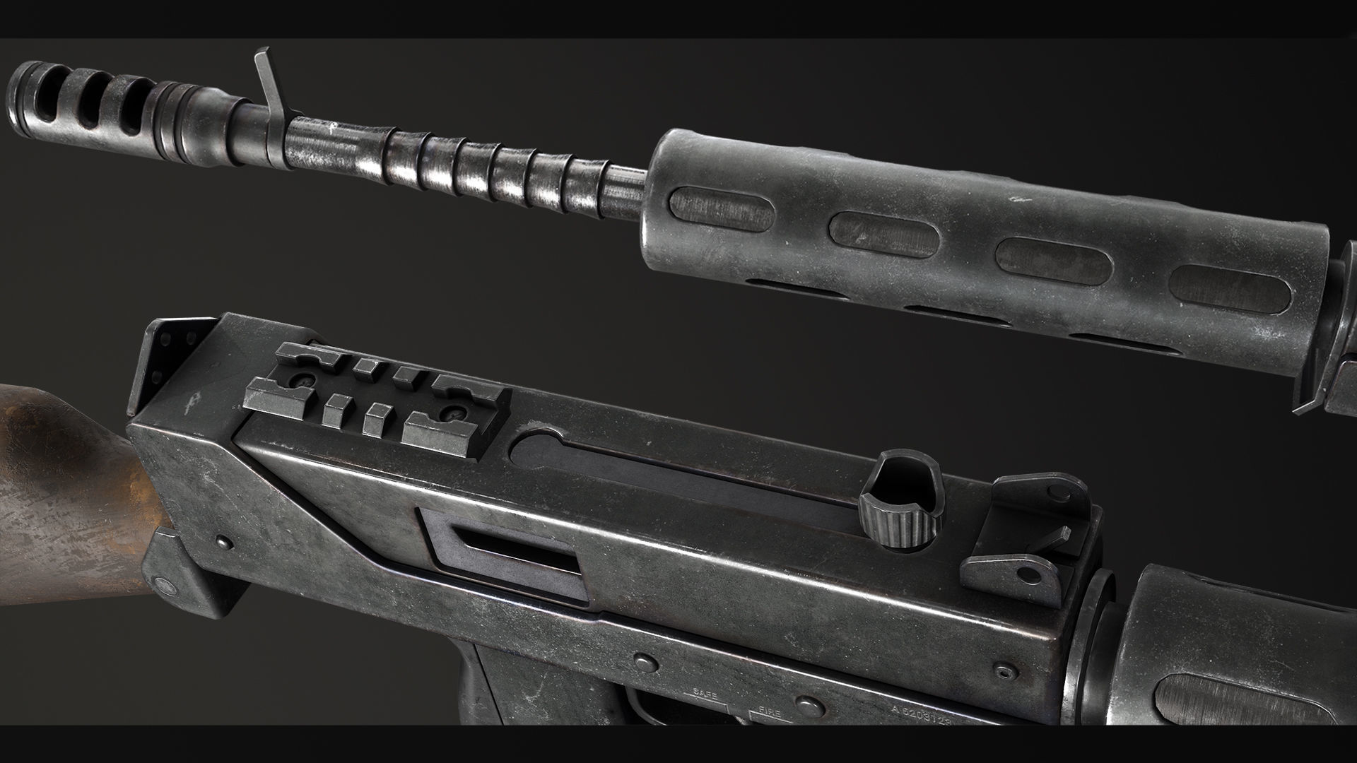 PBR MAC-10 Race Gun Low-poly 3D model_4