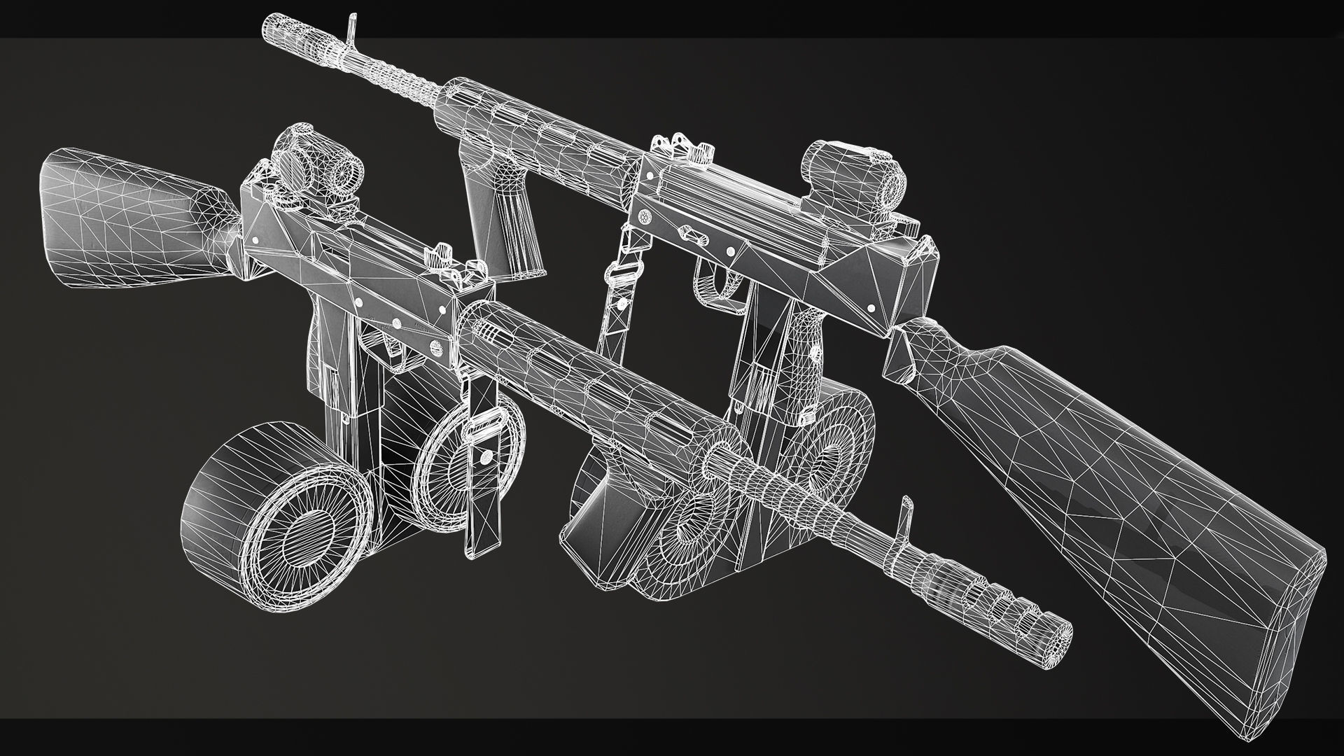 PBR MAC-10 Race Gun Low-poly 3D model_6