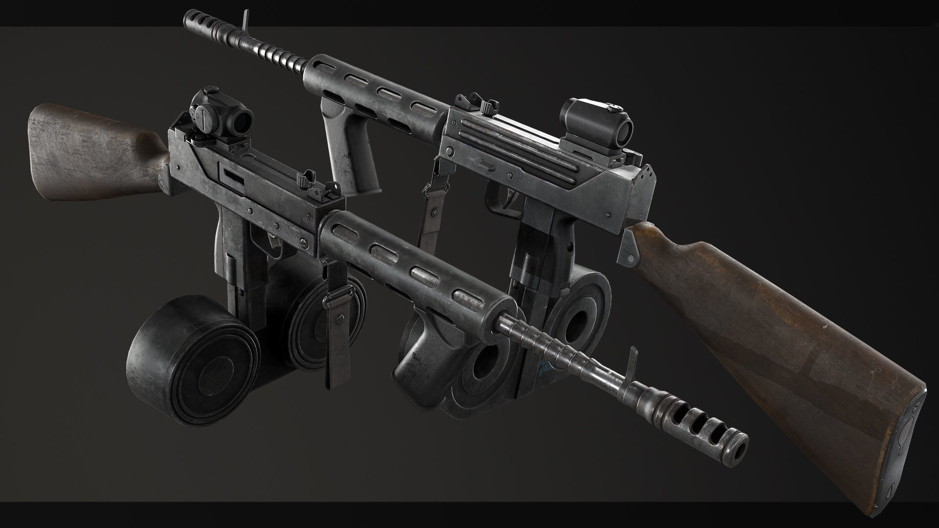 PBR MAC-10 Race Gun Low-poly 3D model_2