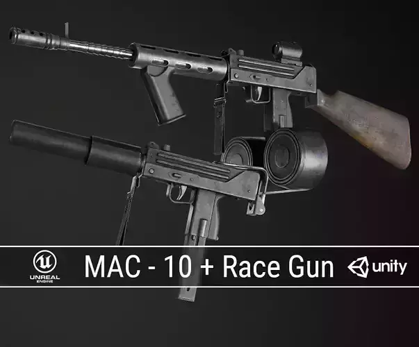 PBR MAC-10 Pack 3D Model Collection