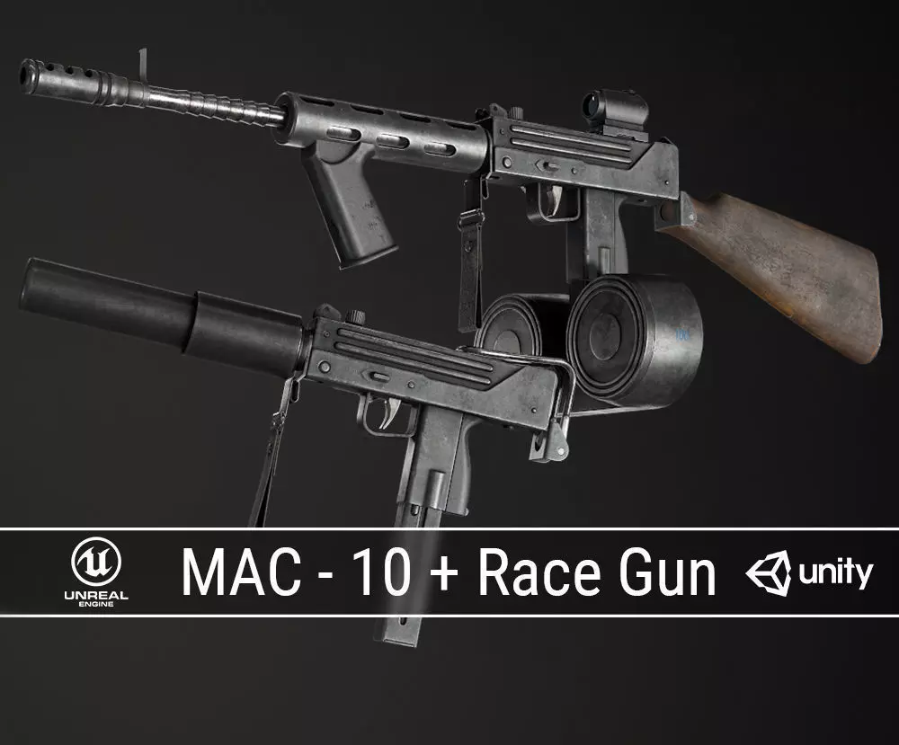 PBR MAC-10 Pack 3D Model Collection_0