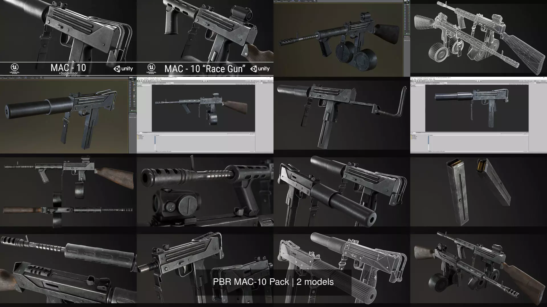 PBR MAC-10 Pack 3D Model Collection_1