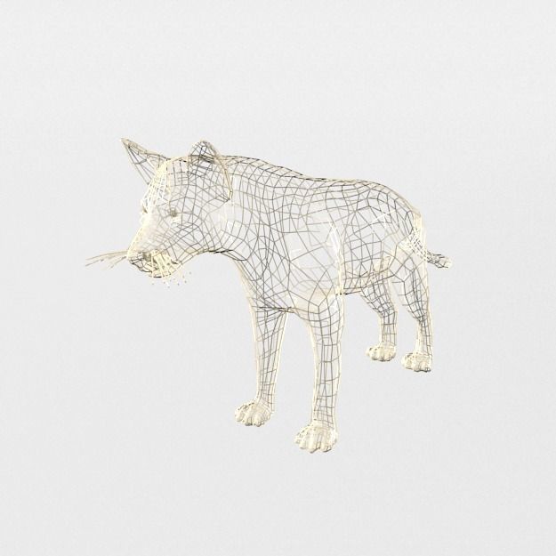 Hyena lion Low-poly 3D model_4