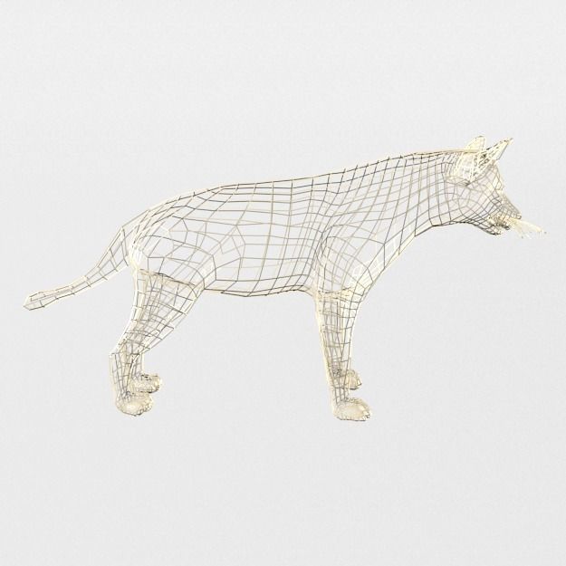 Hyena lion Low-poly 3D model_7