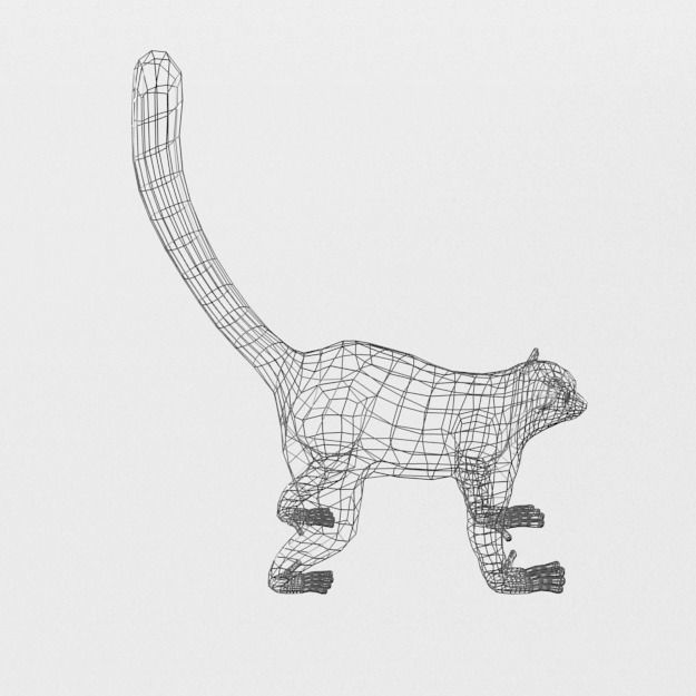 Lemur Low-poly 3D model_7