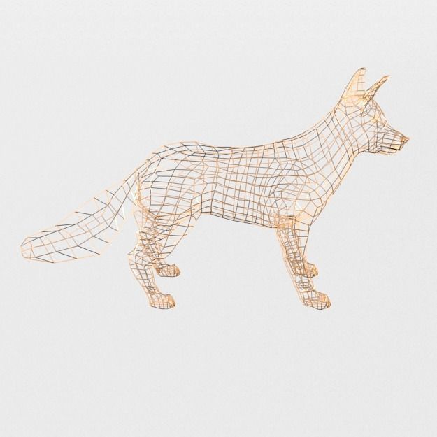 Red Fox Low-poly 3D model_7