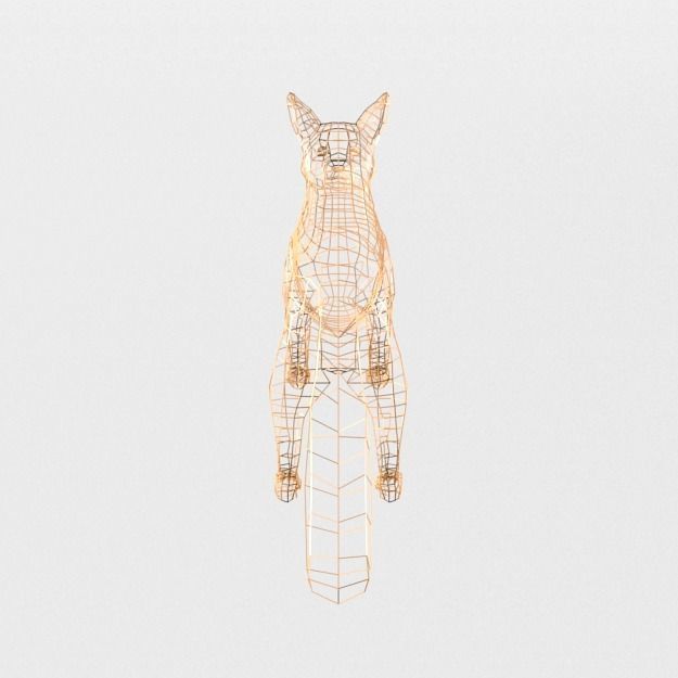 Red Fox Low-poly 3D model_5