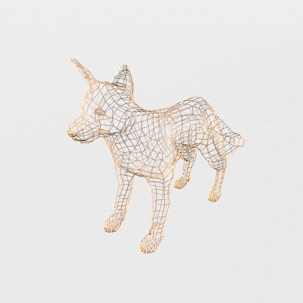 Red Fox Low-poly 3D model_4