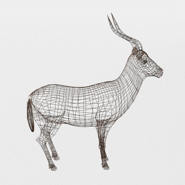 Impala antelope Low-poly 3D model_7