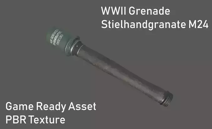 WWII Grenade Stielhandgranate M24 Low-poly 3D model