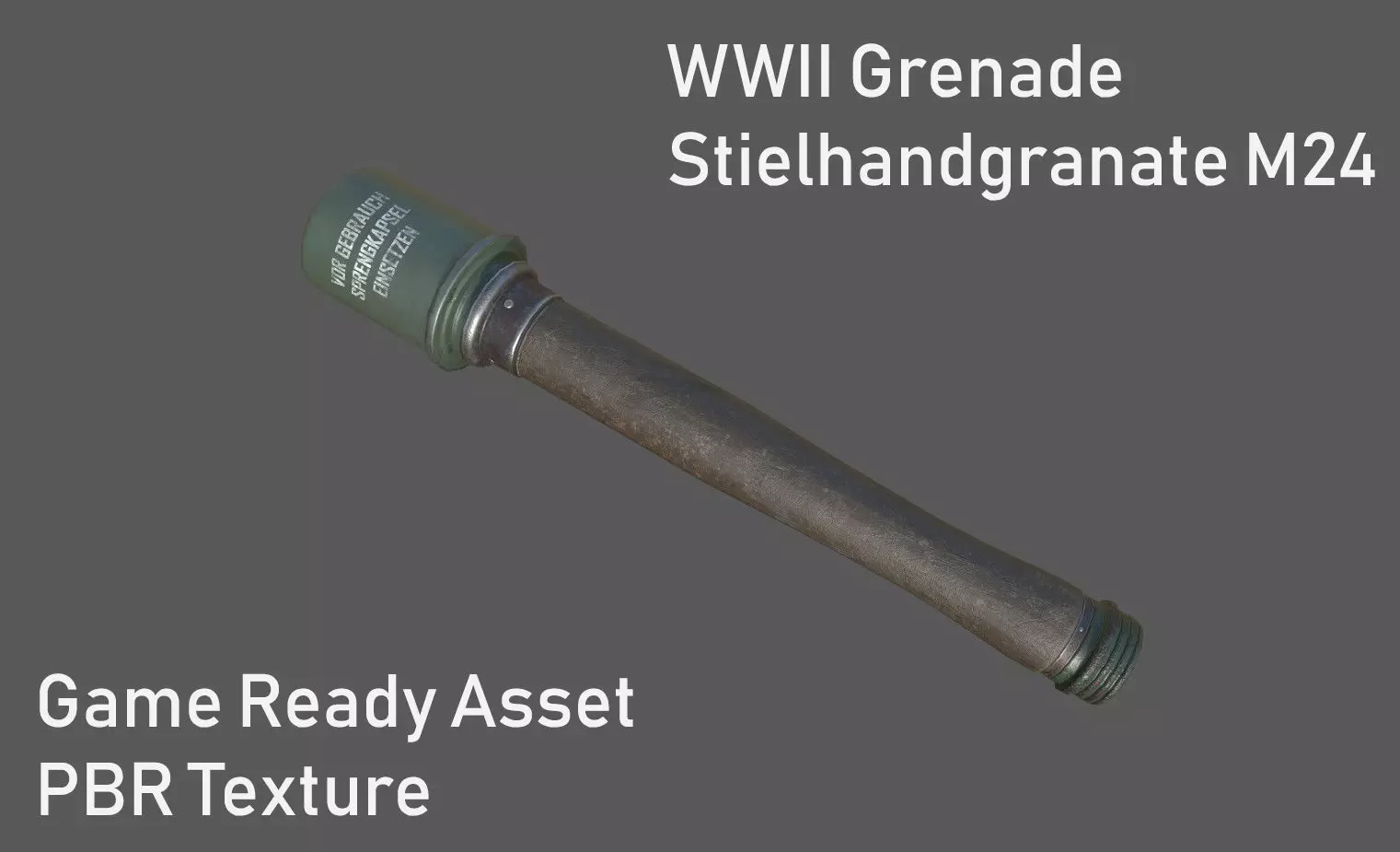 WWII Grenade Stielhandgranate M24 Low-poly 3D model_0