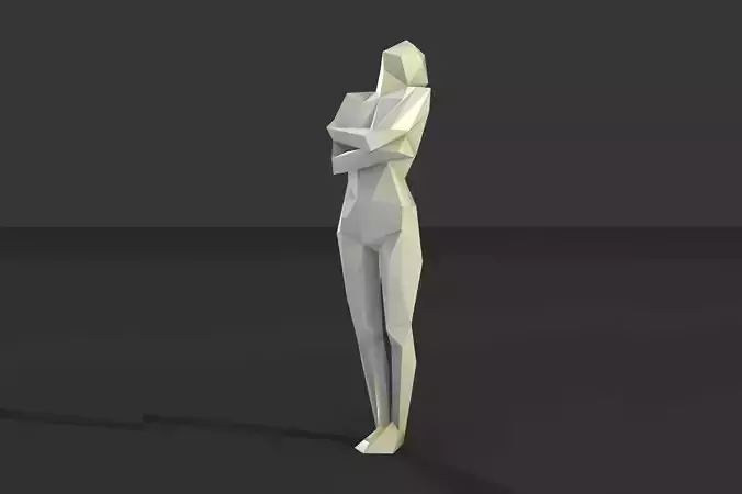 low poly women standing 3D print model