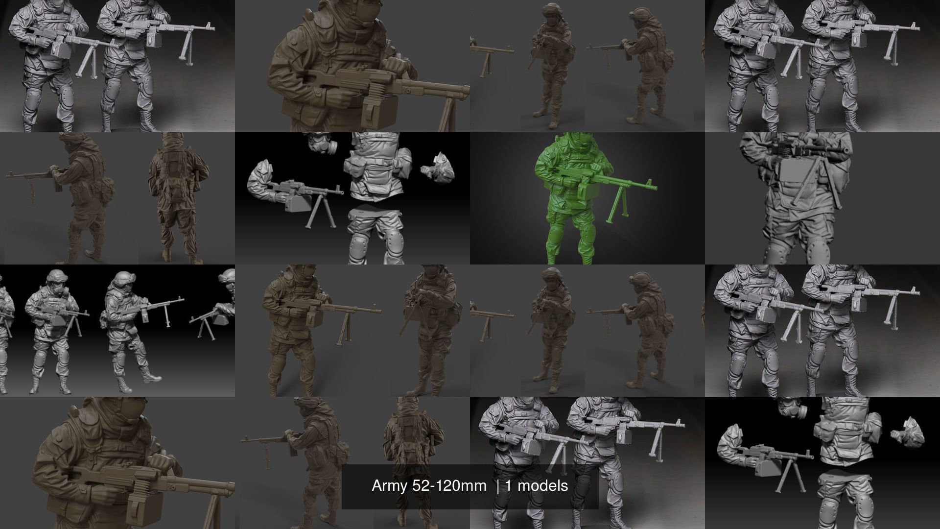 Army 52-120mm  3D Model Collection_1
