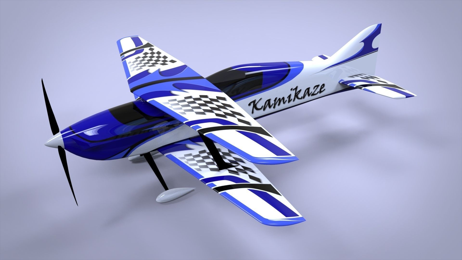 F3A biplane rc model 3D model_4