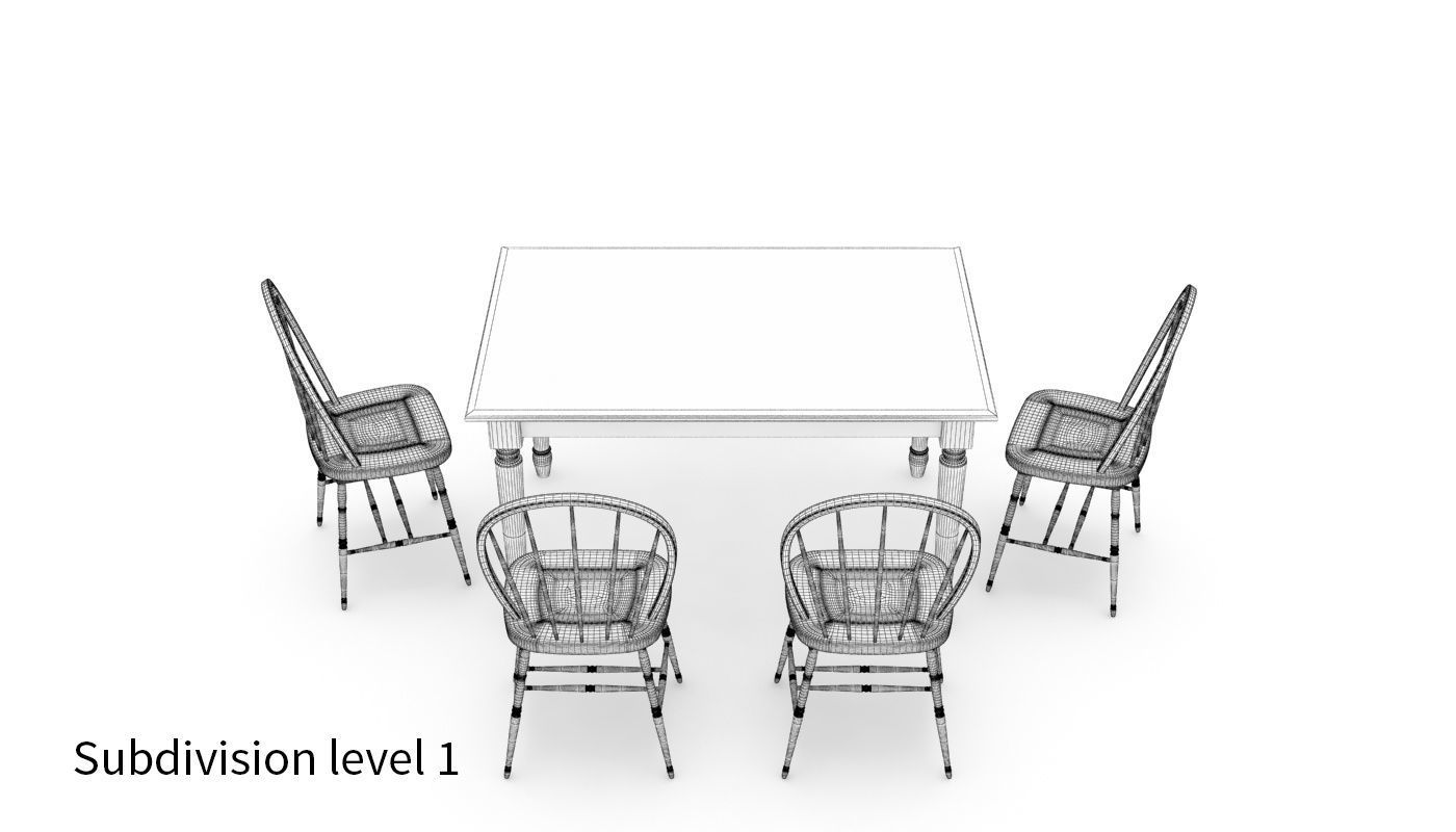 Kitchen table 3D model_26