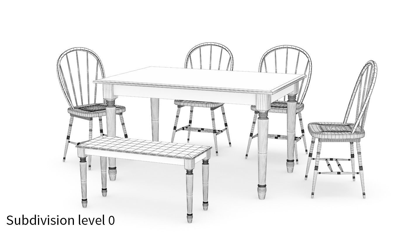 Kitchen table 3D model_27