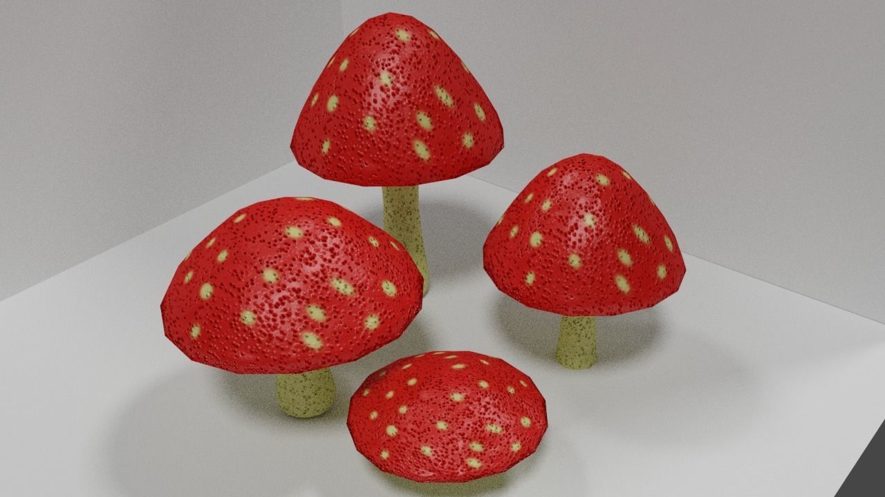 Fungu mushroom Low-poly 3D model_3