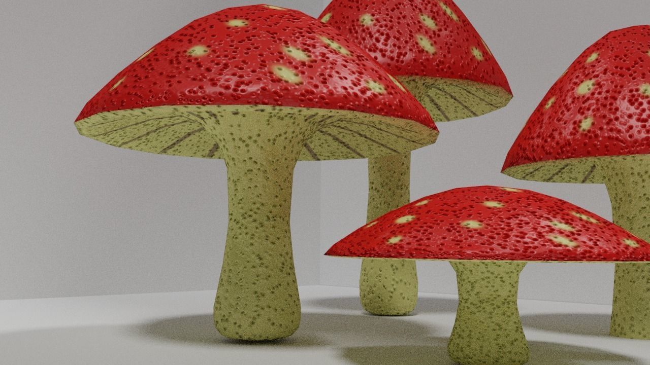Fungu mushroom Low-poly 3D model_2