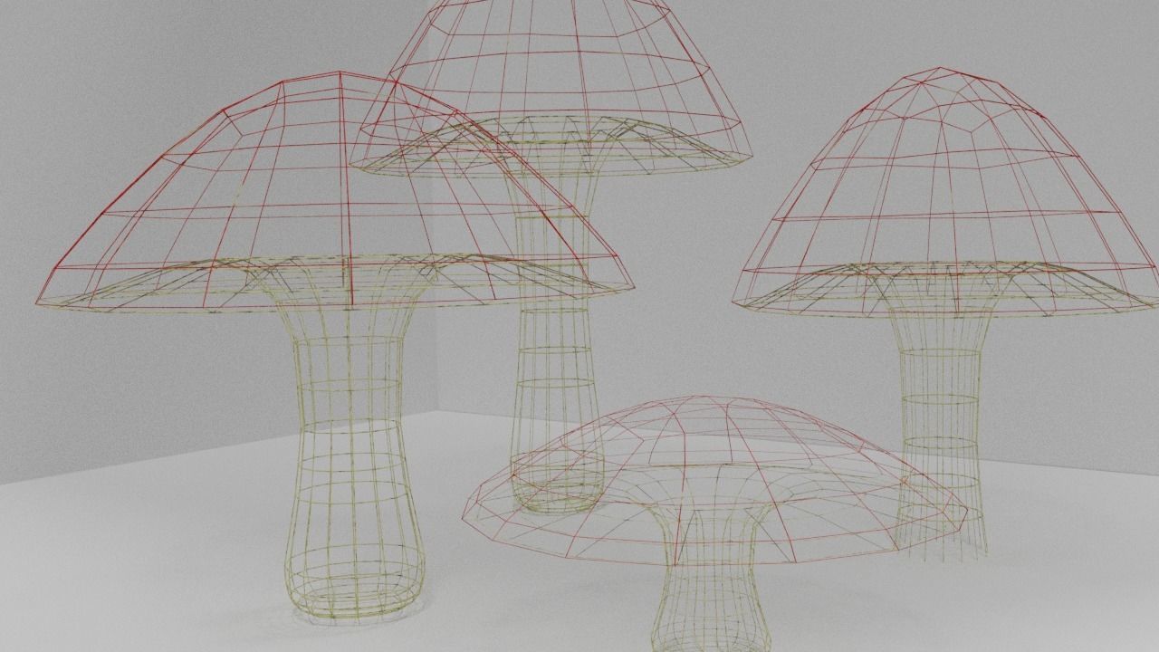 Fungu mushroom Low-poly 3D model_6