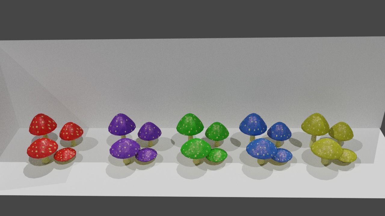 Fungu mushroom Low-poly 3D model_1