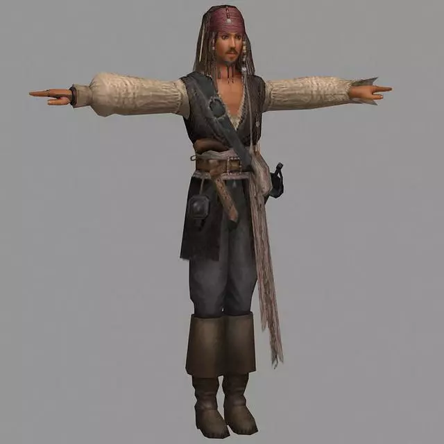 Captain Jack Sparrow Model Free low-poly 3D model
