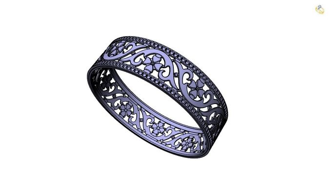 Bangle-1 filigree ring 3D print model