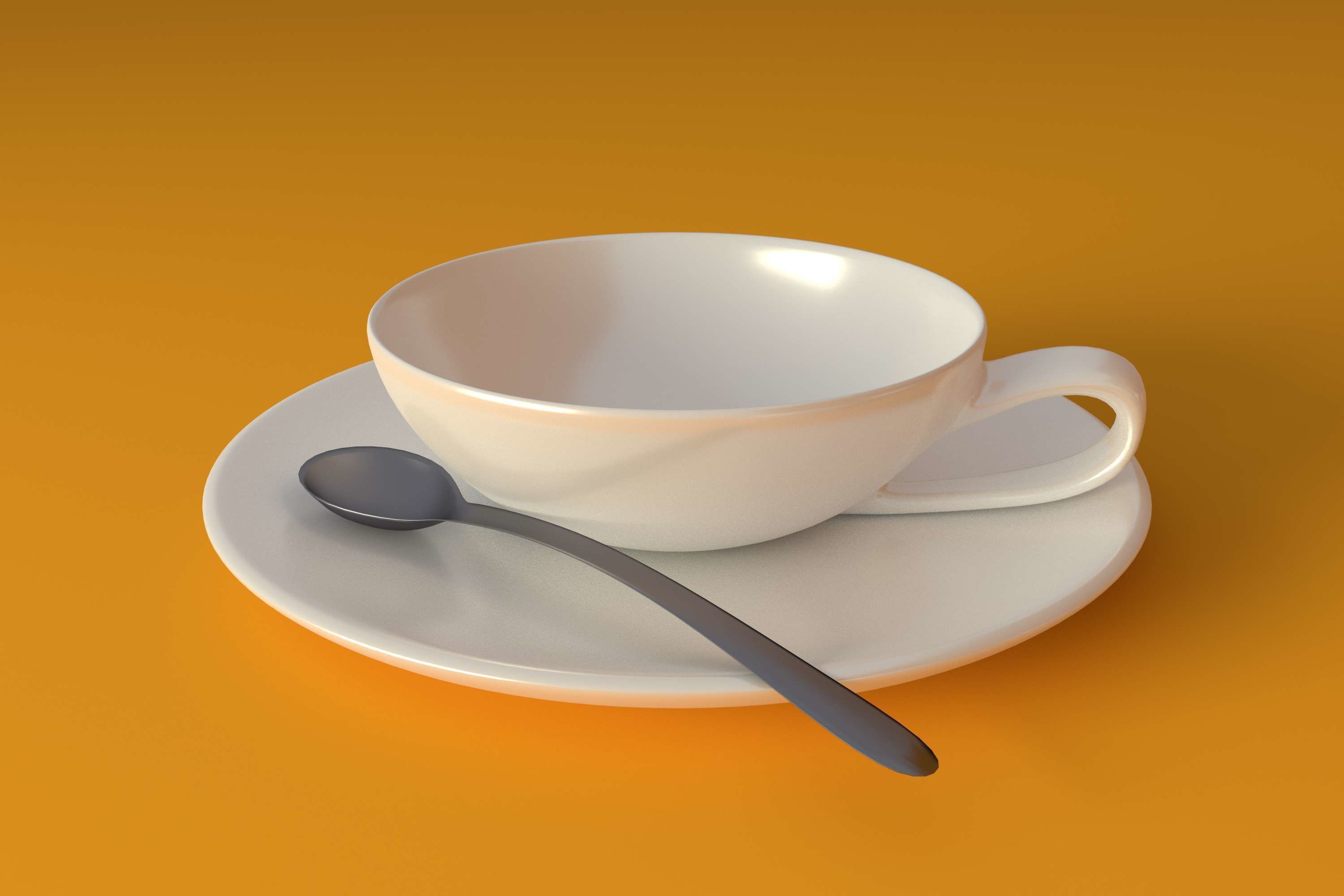 Simple tea set 3D model 3D model_2