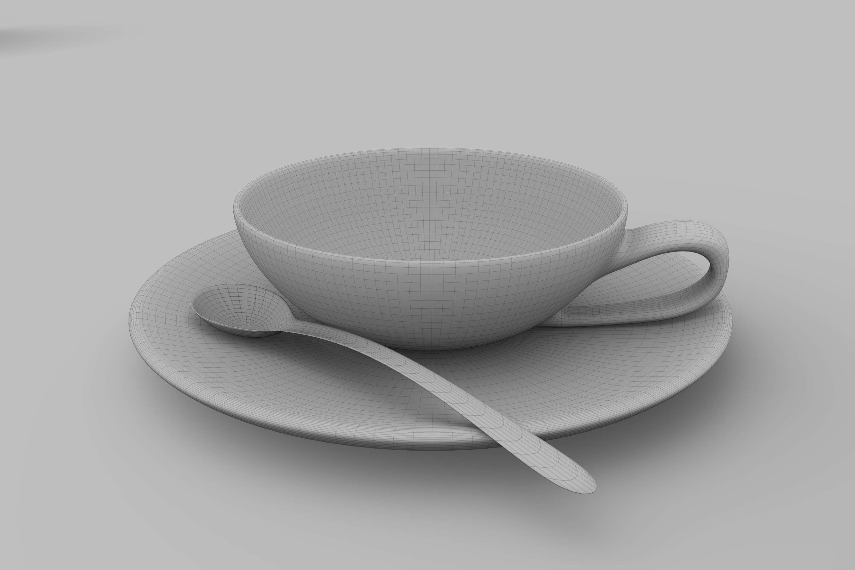 Simple tea set 3D model 3D model_3