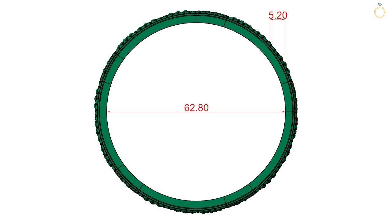 Bangle-12 emerald cuff bracelet 3D print model_1