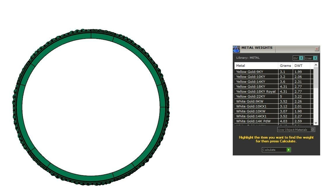 Bangle-12 emerald cuff bracelet 3D print model_4