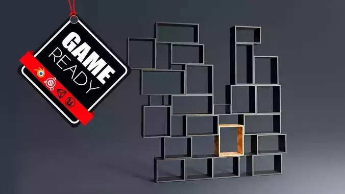 Modern Library Low-poly 3D model