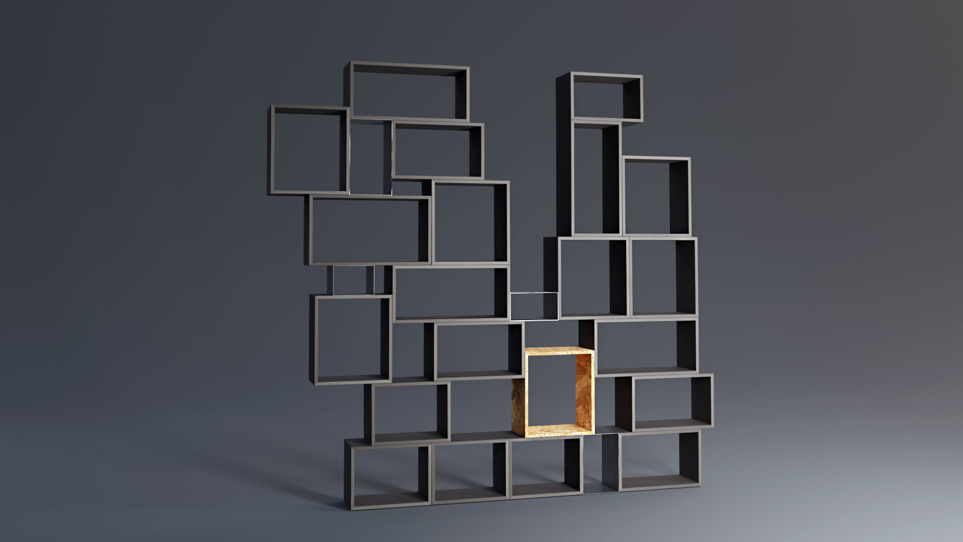 Modern Library Low-poly 3D model_5