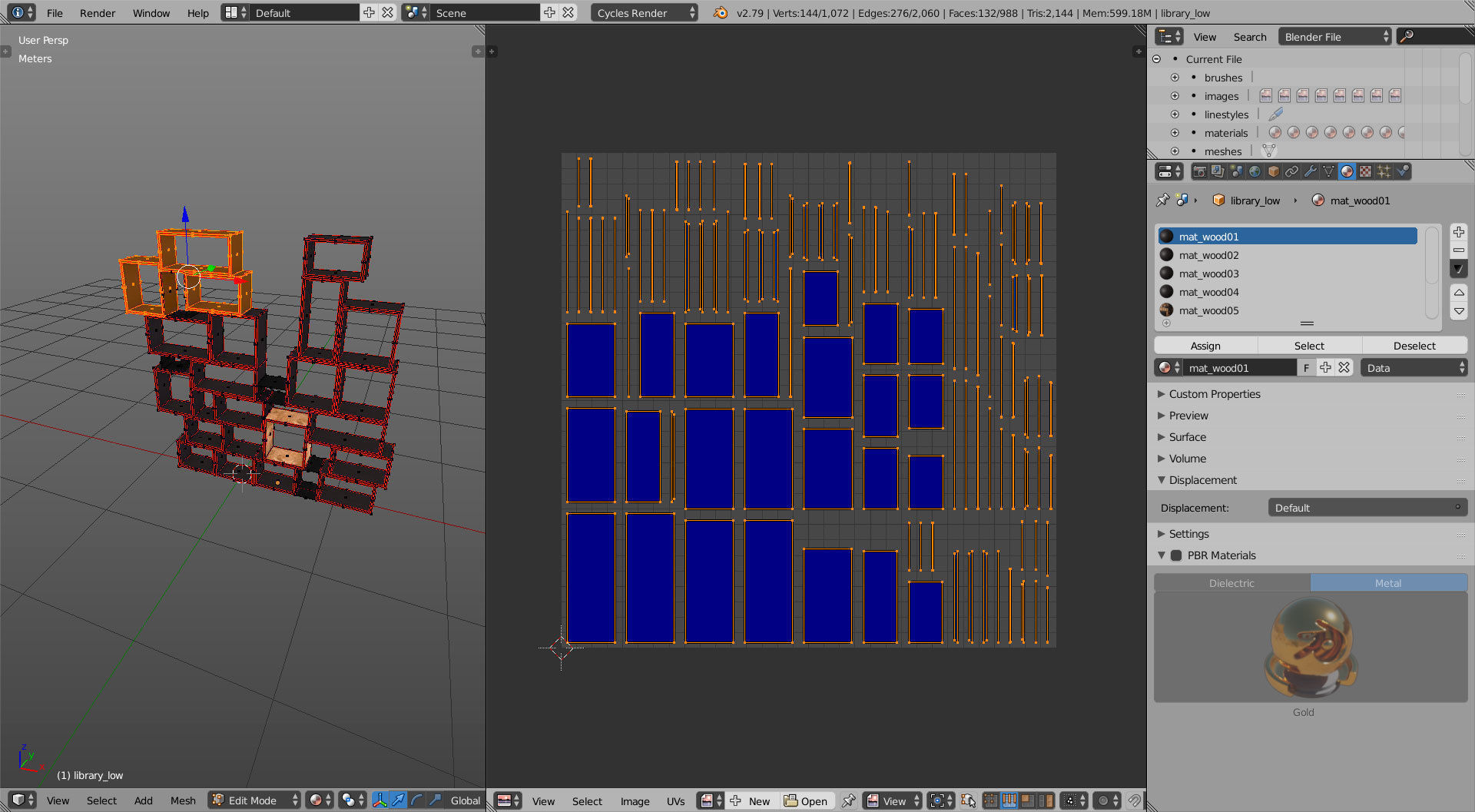 Modern Library Low-poly 3D model_12