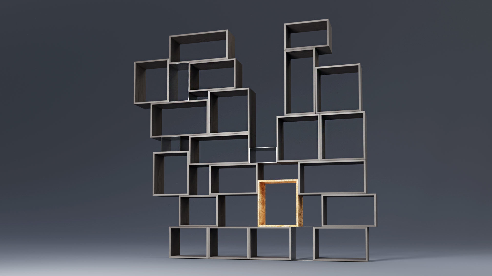 Modern Library Low-poly 3D model_4